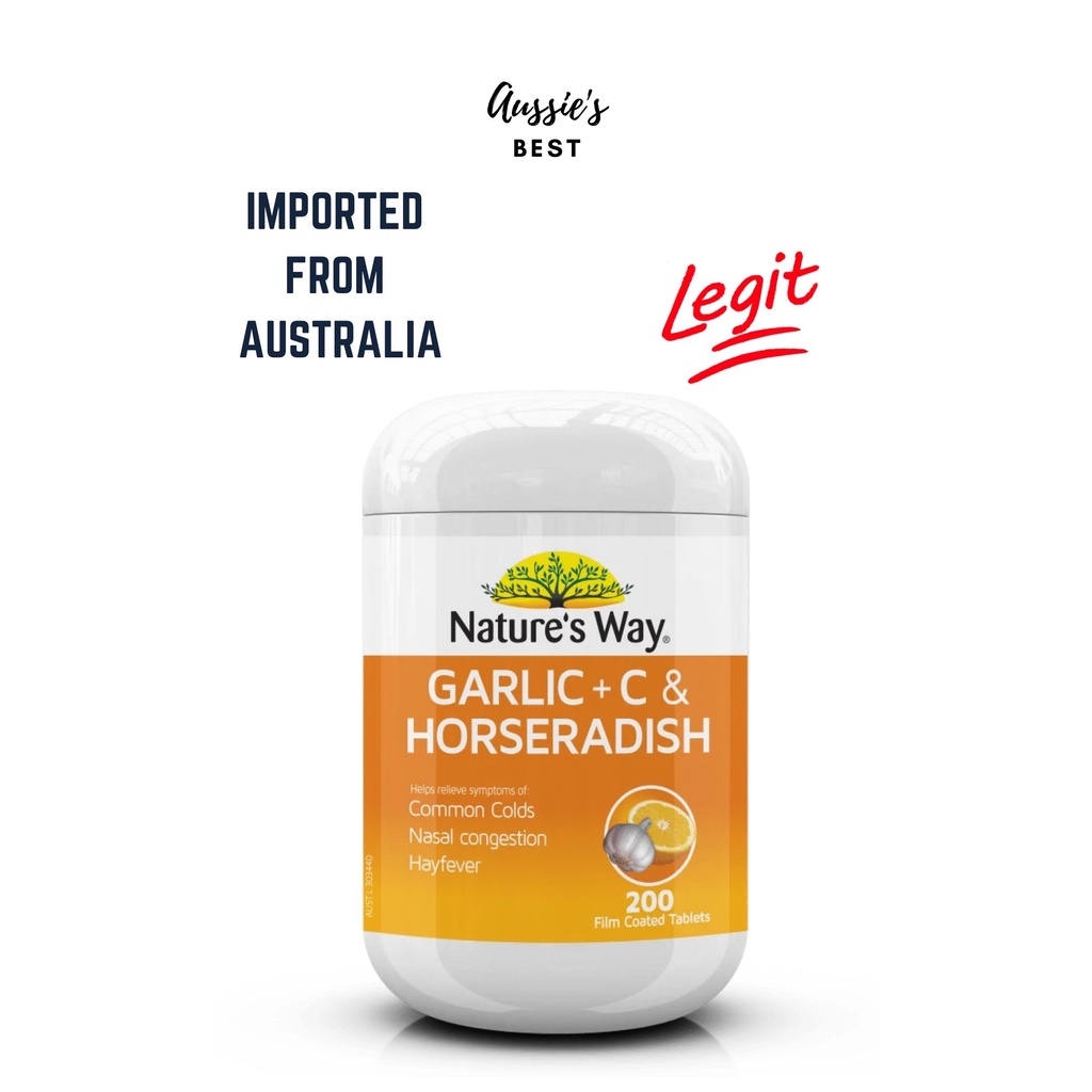 2023₪NATURE'S WAY Garlic + C & Horseradish (200 tablets) Shopee