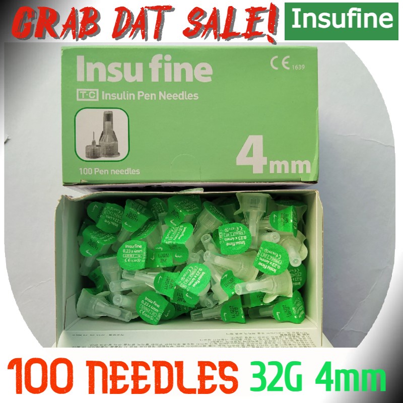 ۞♧FAST SHIPPING★★★★★ Insufine 100 pcs Insulin Pen Needle 32G 4mm same