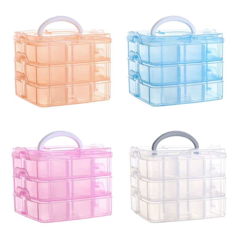 Transparent Portable Large Jewelry Organizer Removable Grids Jewelry ...