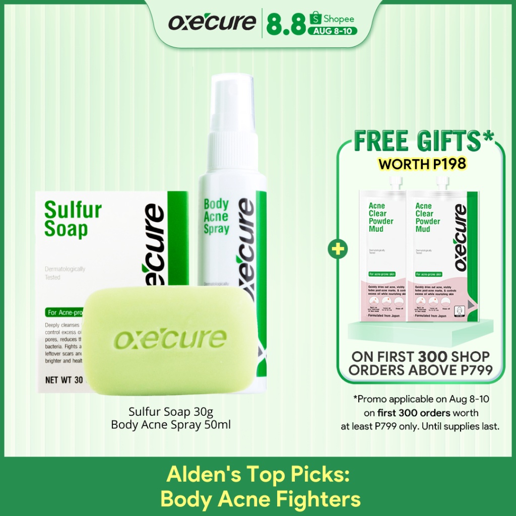 OXECURE Alden's Top Picks Body Acne Fighters (Sulfur Soap 30g, Body