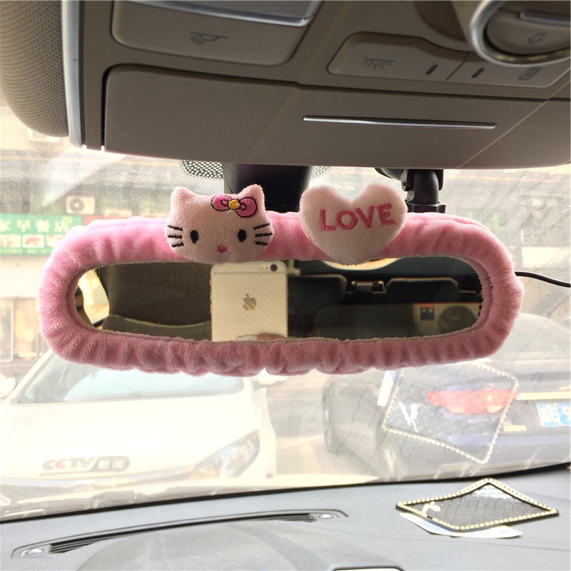【new】∋ Hello Kitty Car Rearview Mirror Cover Condom Shoulder Pad Cute