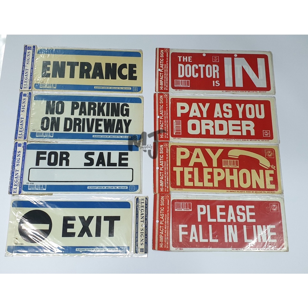 Bargain!! 1 PC. Plastic Hi-Impact/ Elegant/Yellow Signs board (in Small ...