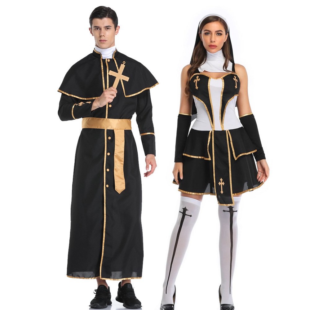 Incq Halloween Costume Priest Virgin Mary Nun Cosplay Costume Sexy Suit Uniform Couple Clothes