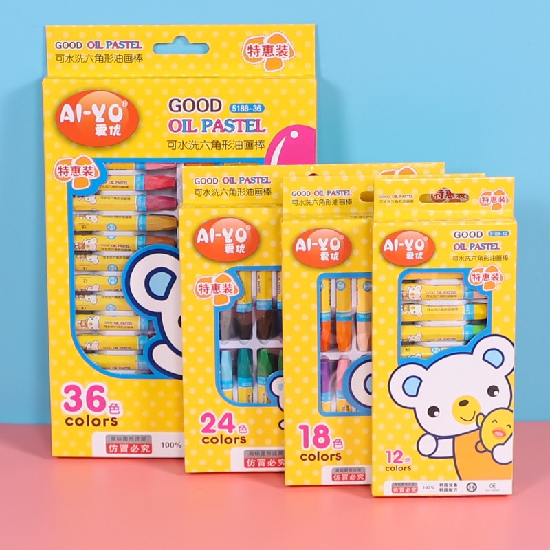 Cartoon Color Oil Painting Stick, Hexagonal Painting Pen, Graffiti