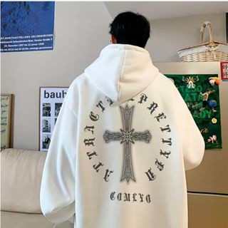 2024 European American Style High Street Hip Hop Retro Cross Hoodie ...