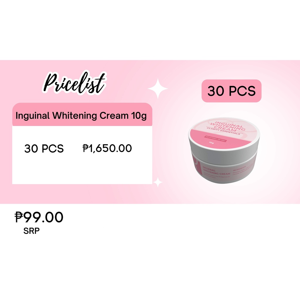 30-pcs-inguinal-whitening-cream-10g-clarity-essentials-shopee