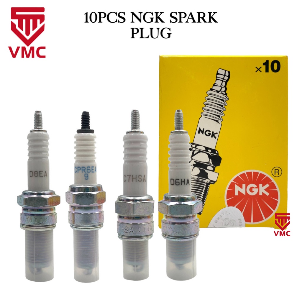 VMC Motorcycle 10Pcs NGK Spark Plug D6HA/CPR6EA-9/C7HSA/D8EA Universal ...