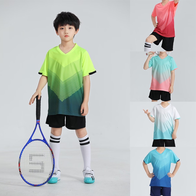 2pc set Children s Breathable Sports Clothing Kids Sportswear Short Sleeve Tops Shorts Set for Running Basketball Football Badminton Tennis Training Shopee Philippines