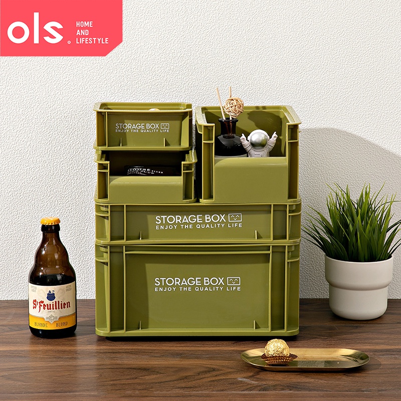 OLS Desktop Industrial Style Stacking Storage Box Snacks Cosmetics ...