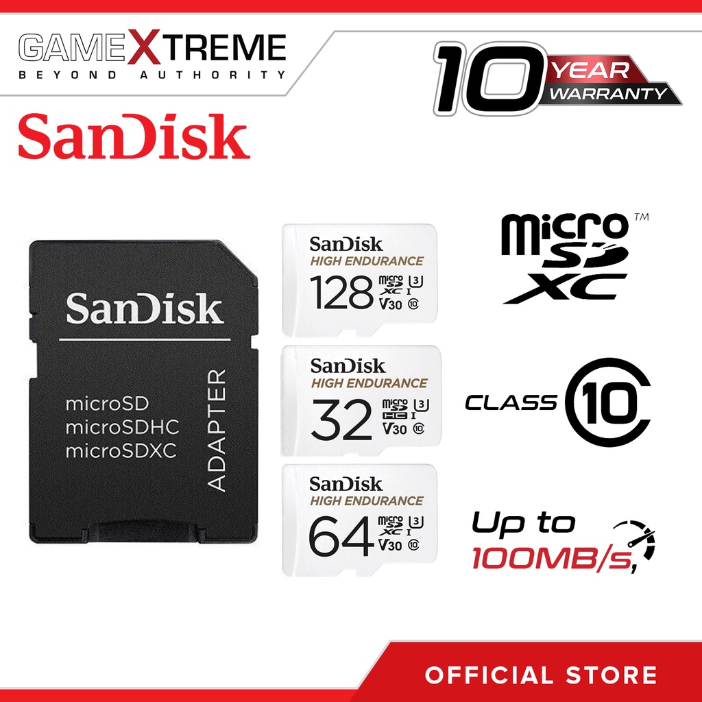 Sandisk High Endurance 32gb64gb128gb Microsd Card Sdsqqnr 100mbs W Adapter Shopee Philippines 6162