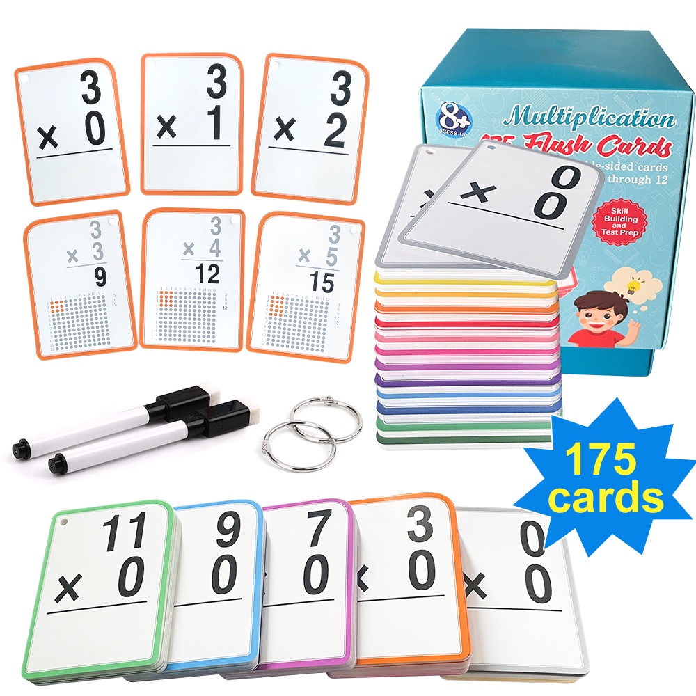 Kids Math Flash Card Multiplication Learning Cards ChildrenToys ...