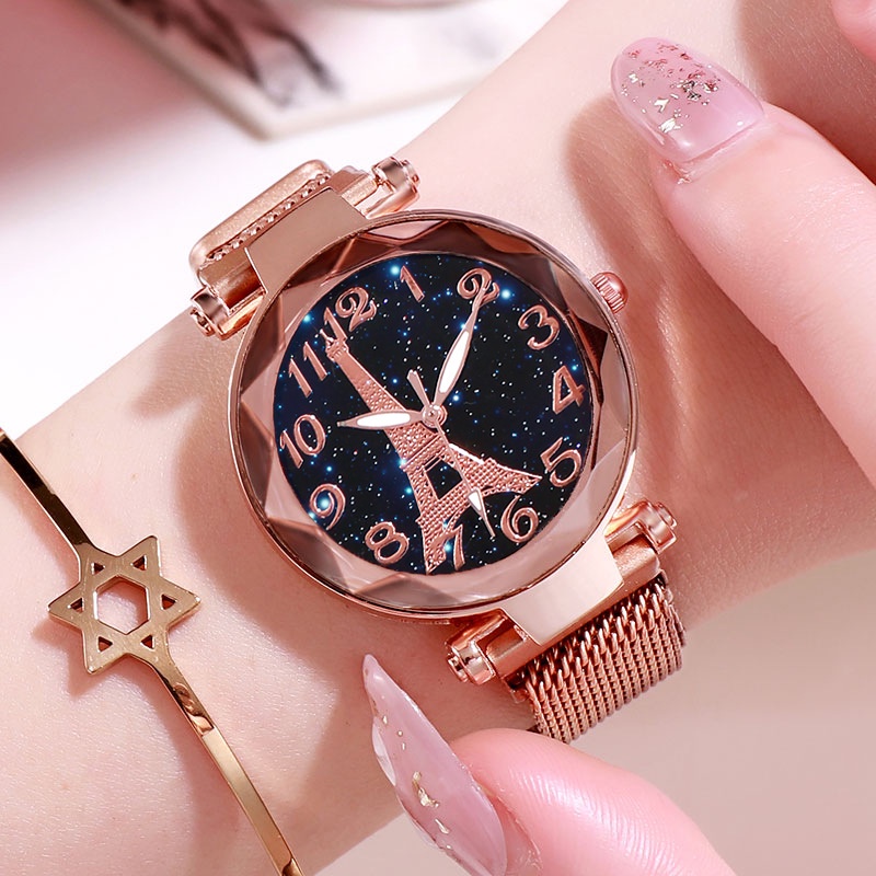 Paris Tower Belt Quartz Watches Starry Belt Quartz