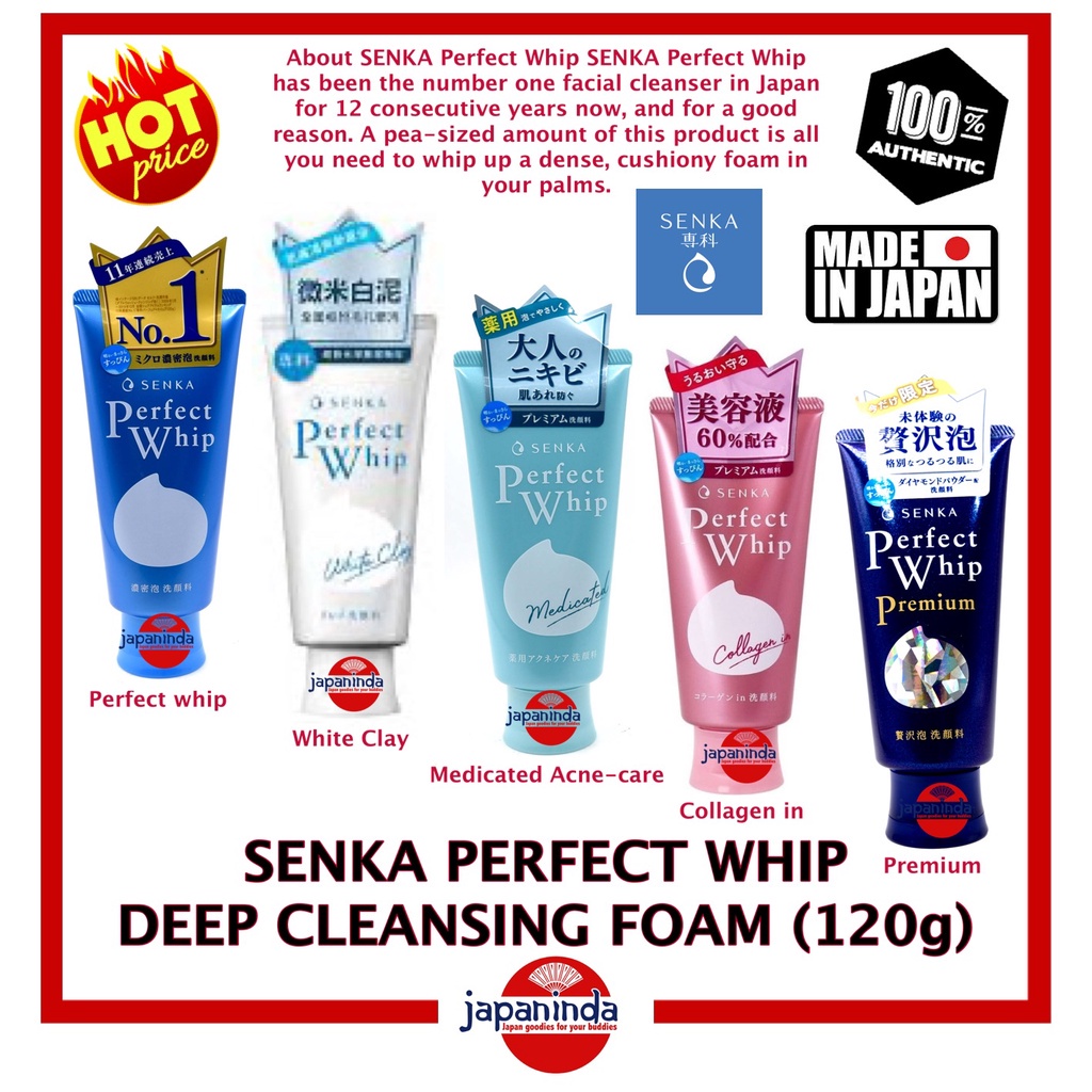 SENKA Perfect Whip Deep Moisturising Cleansing Foam (120g) Made in Japan Shopee Philippines