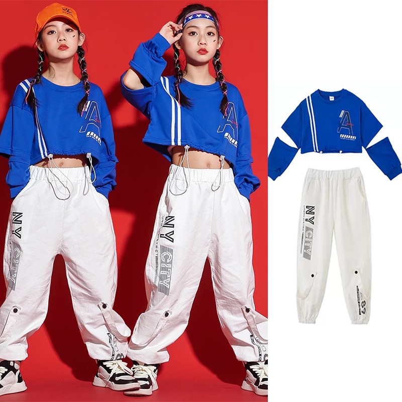 Girls Street Dance Costume Loose Hip Hop Dancewear Kpop Outfit Jazz ...