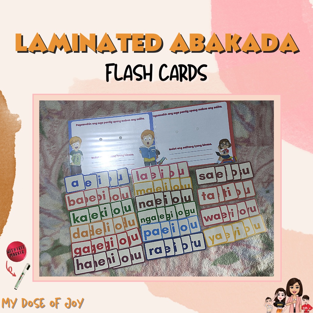☃ Laminated ABAKADA Flashcards for Kids | Laminated Reading Materials ...