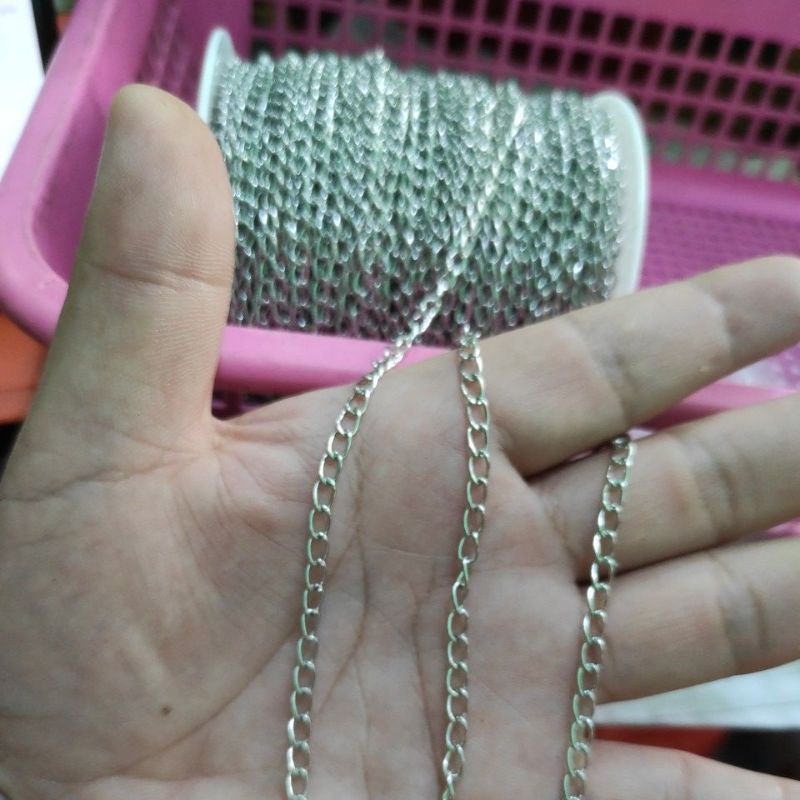 5 YARDS RHODIUM CHAIN | Shopee Philippines