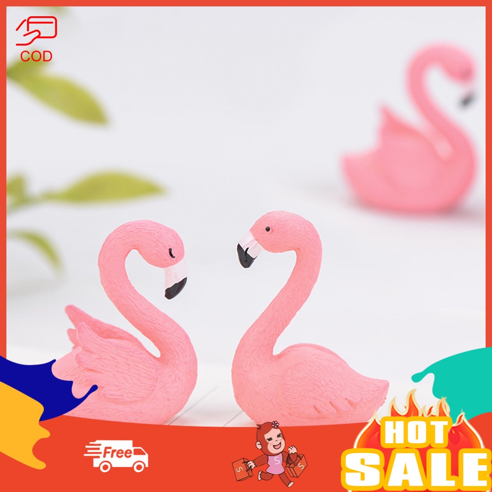 Tworsen Mini Flamingo Model Figurine DIY Miniature Landscape Garden ...