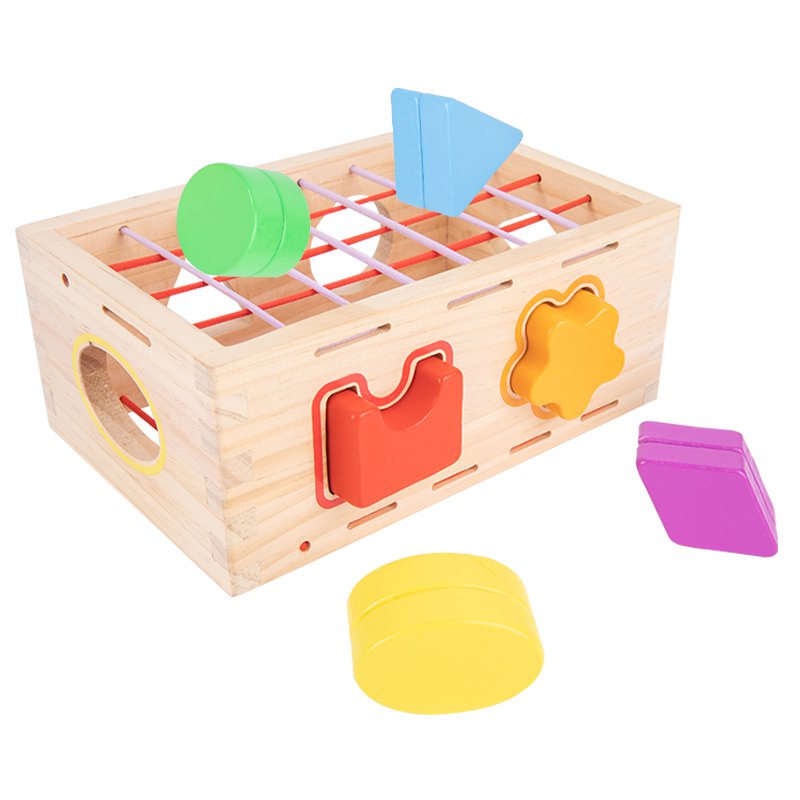 Children Wooden Educational Toy Geometry Shape Sorter Wooden Blocks ...