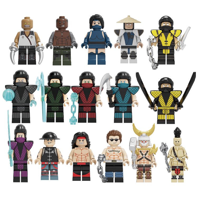 Mortal Kombat Bricks Sub-Zero Cage Goro Baraka Shao Kahn Johnny Jax ...