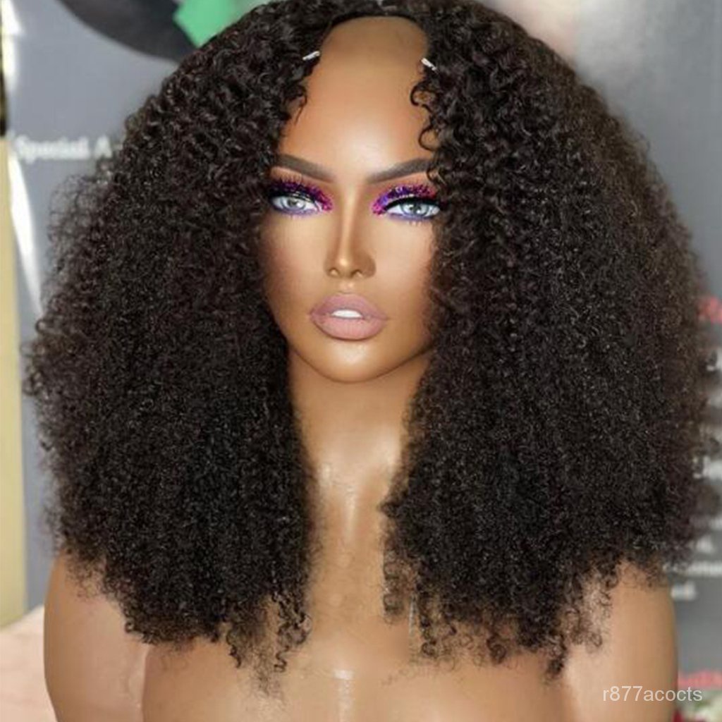 Unprocessed 100 Brazilian Virgin Human Hair Kinky Curly Wig Machine