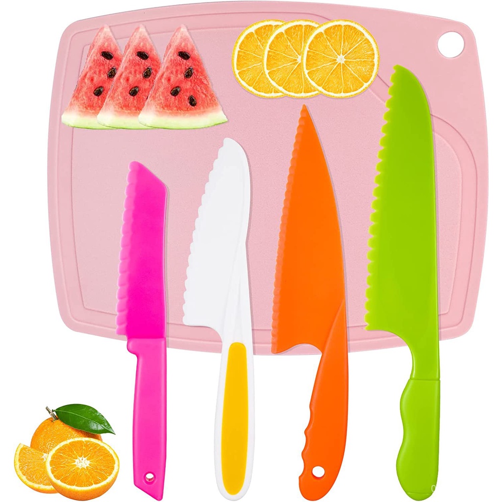 Plastic Kitchen Knife Set for Children Safe Colorful Plastic Cooking Knives for Children, for