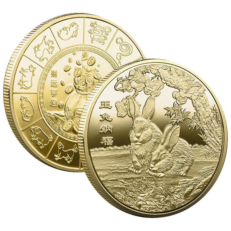 Chinese New Year Rabbit Coins 2023 Year Of The Rabbit Feng Shui Coin ...