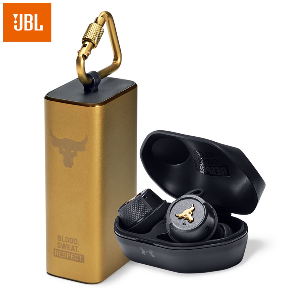 JBL UA FLASH PROJECT ROCK Wireless Bluetooth Sports Earbuds Waterproof Headphones with Charging Cas