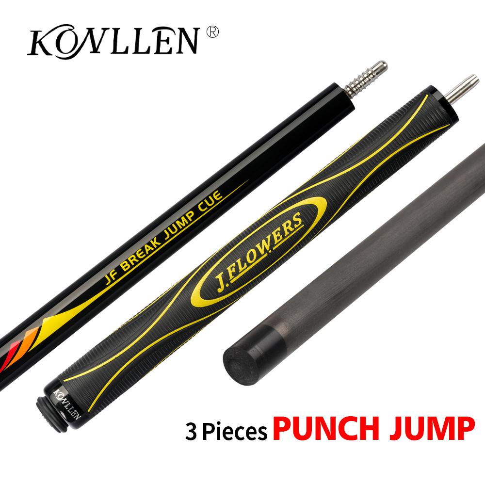 KONLLEN Punch Jump Cue Carbon Fiber Break Cue Shaft 3 Pieces