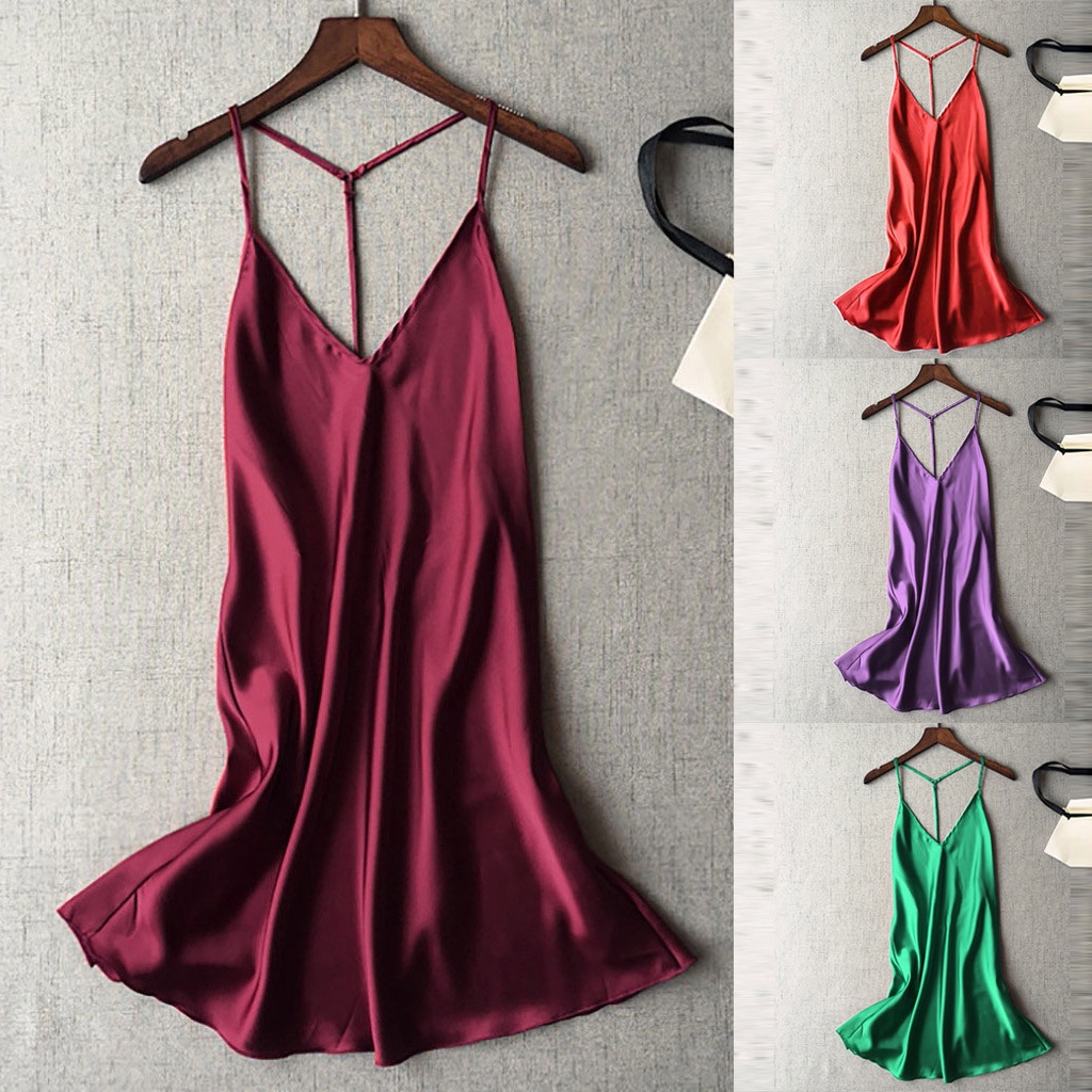 ๑discreet Packaging Camisole Dress Sexy Lingerie For Sex Slip Dress Home Pajamas Backless 