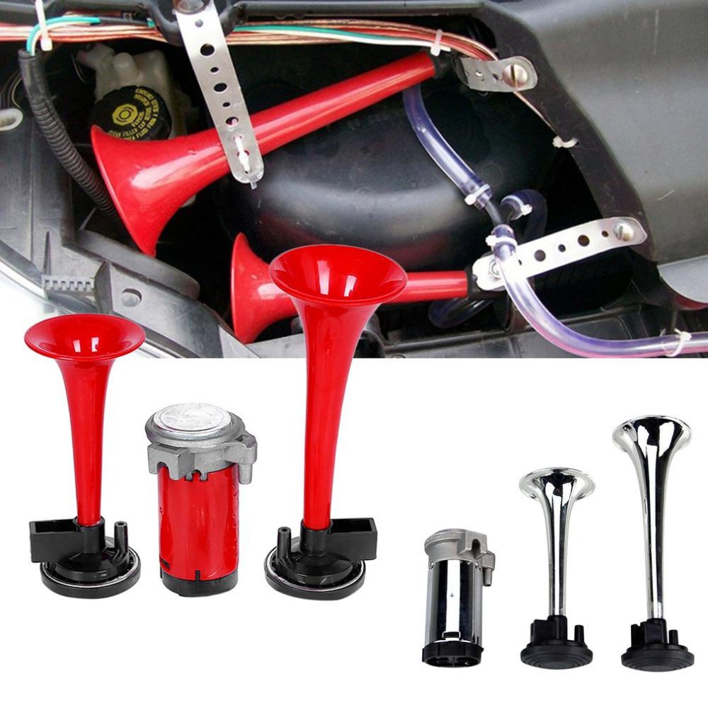Universal 110db Super Loud Car Air Horn Set 12V Dual Trumpet Compressor