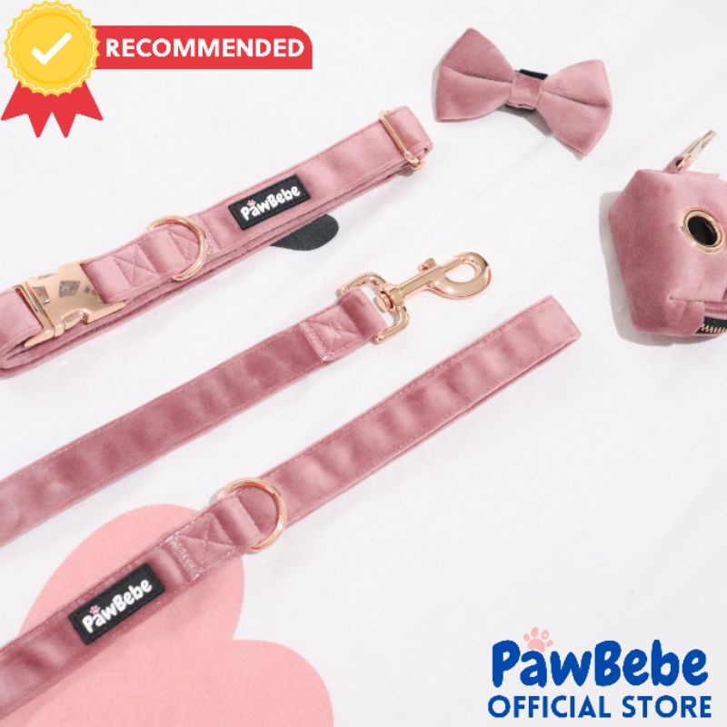 ♚♈PawBebe Pet Dog Collar Bow Tie Leash Poop Bag Set Shopee Philippines