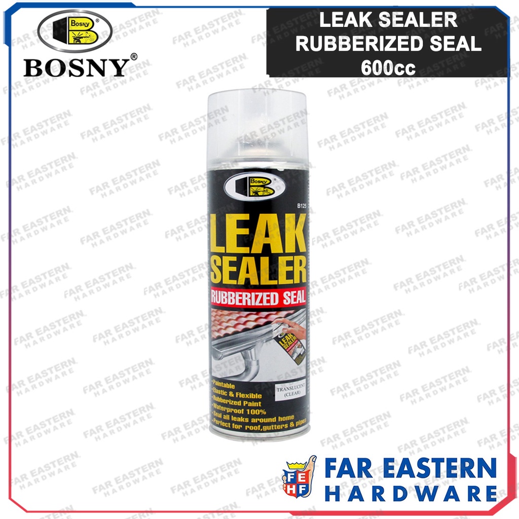 BOSNY Leak Sealer Rubberized Seal Clear Spray Paint 600cc B125 Shopee