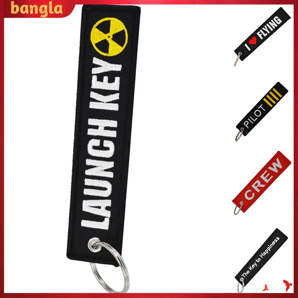[Bangla] Biker Motorcycle Letter Embroidered Fabric Strap Tag Keys