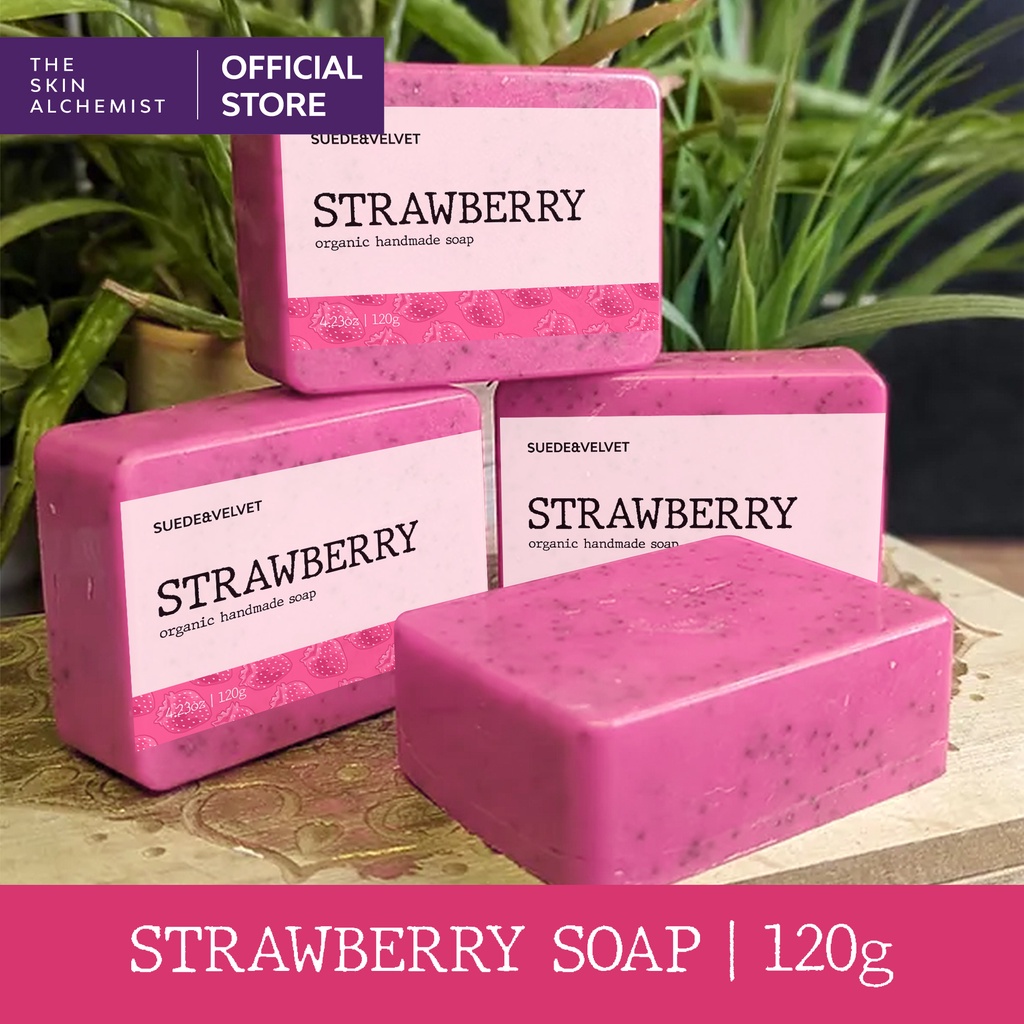 SUEDE&VELVET Original Strawberry Whitening Fragrant Handmade Soap 120g
