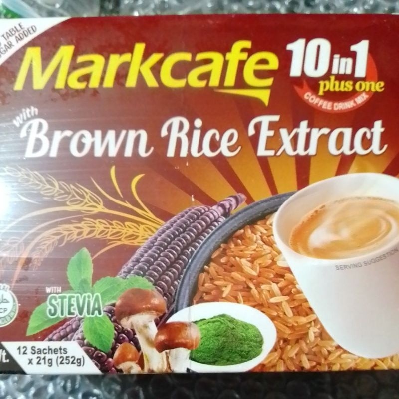 Markcafe 10 in 1 plus one with Brown Rice Extract 1 box x 12 pcs sachet ...
