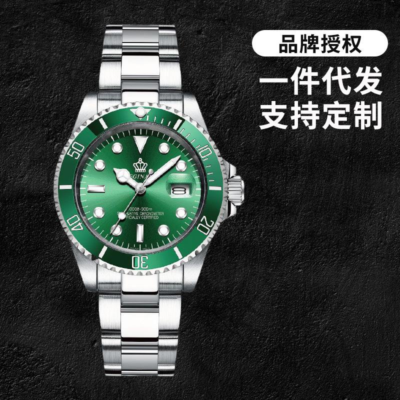 crown-men-s-watch-green-submariner-watch-stainless-steel-waterproof