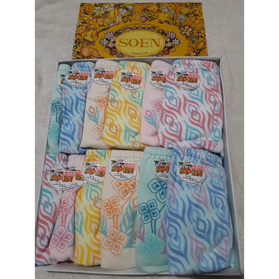 Original 12pcs / 1box SOEN Panty For Women's Available All Size