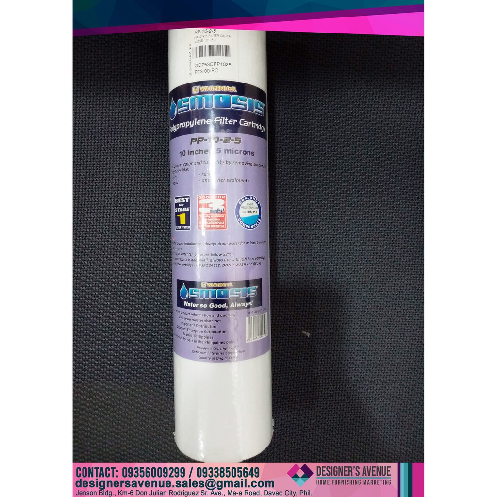 Wassernison Osmosis Water Filter Cartridge Refill Polypropylene PP102