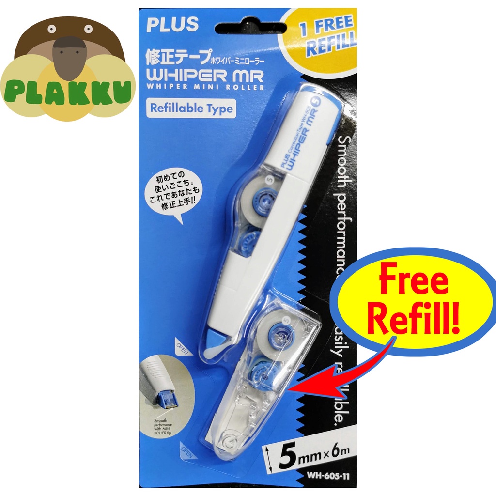 PLUS WHIPER MR Correction Tape WH60511 or WH6351 w/ free refill Shopee Philippines