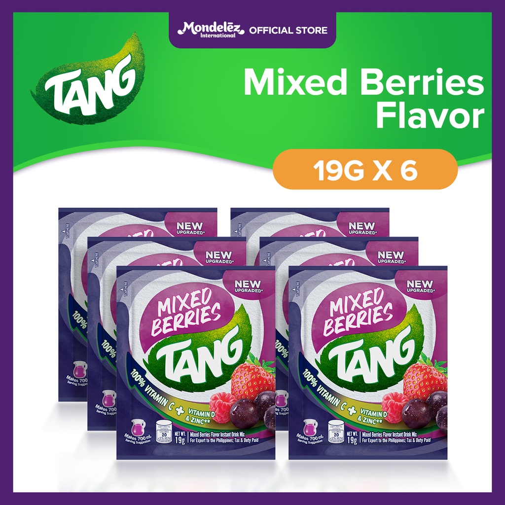 Tang Instant Drink Mix Mixed Berries Flavor 19g (Set of 6) Shopee