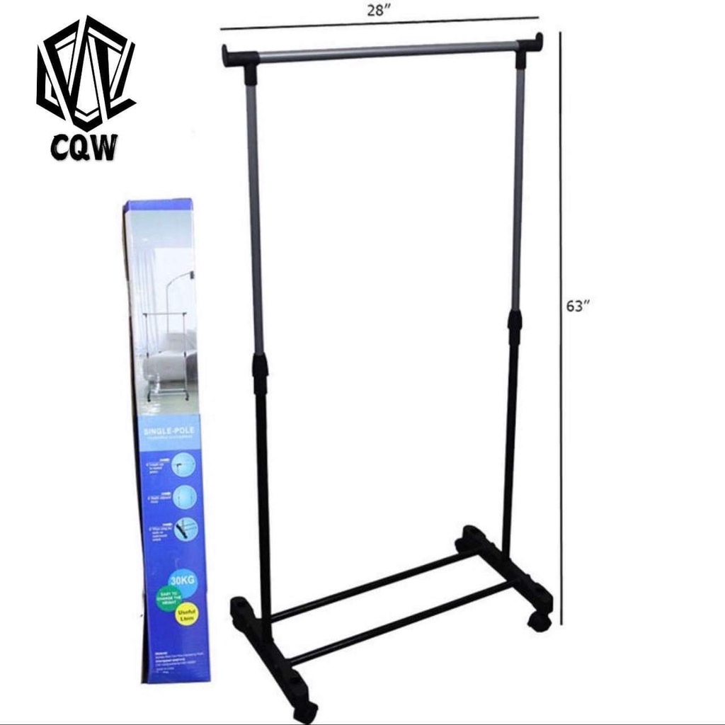 CQW Adjustable Single Pole Cloth Rack Stand Shoes Shelf (No Wheel