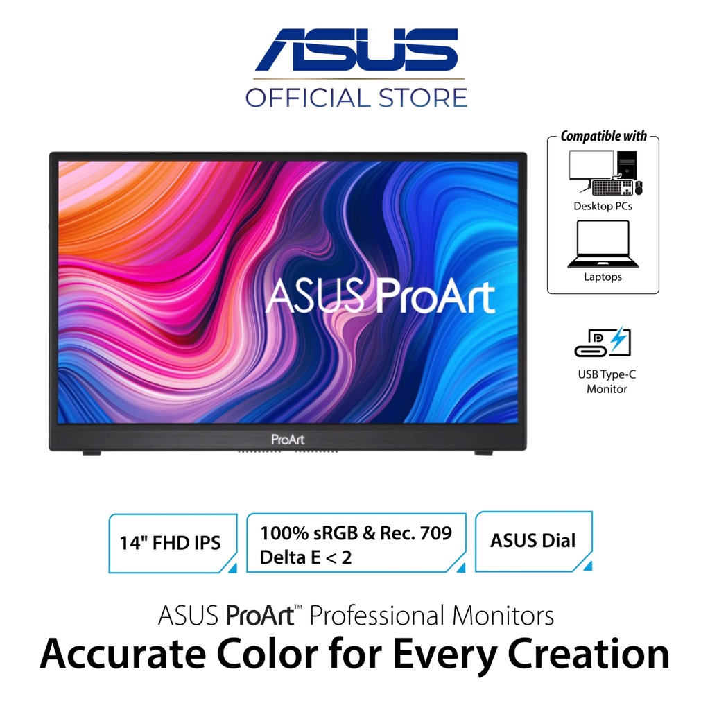 ASUS PROART DISPLAY PA148CTV PORTABLE PROFESSIONAL MONITOR - 14-INCH ...