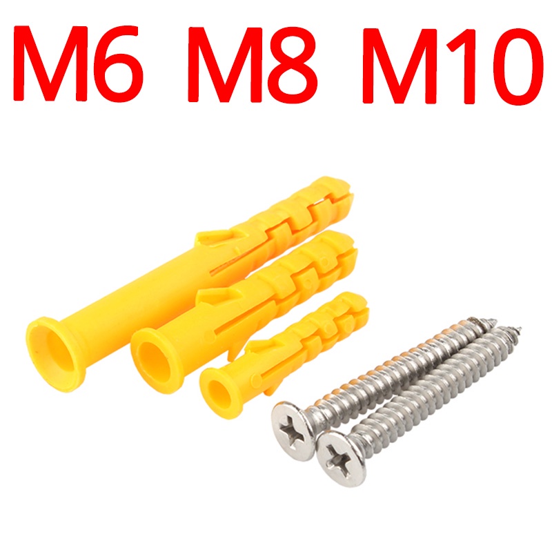 M6 M8 M10 Drywall Anchor Plastic Expansion Tube Self Tapping Screws ...