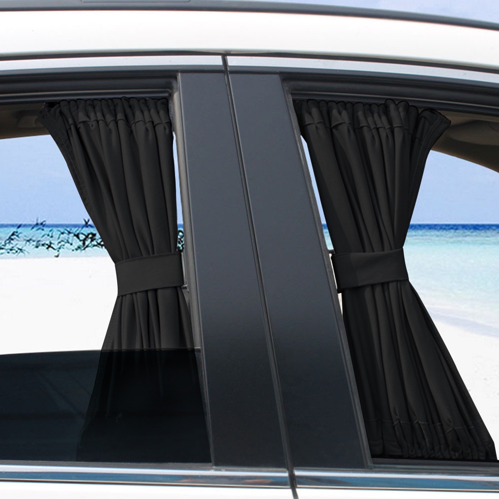 2pcs 50cm Car Sun Shade Side Window Foldable Uv Protection Black Pure ...