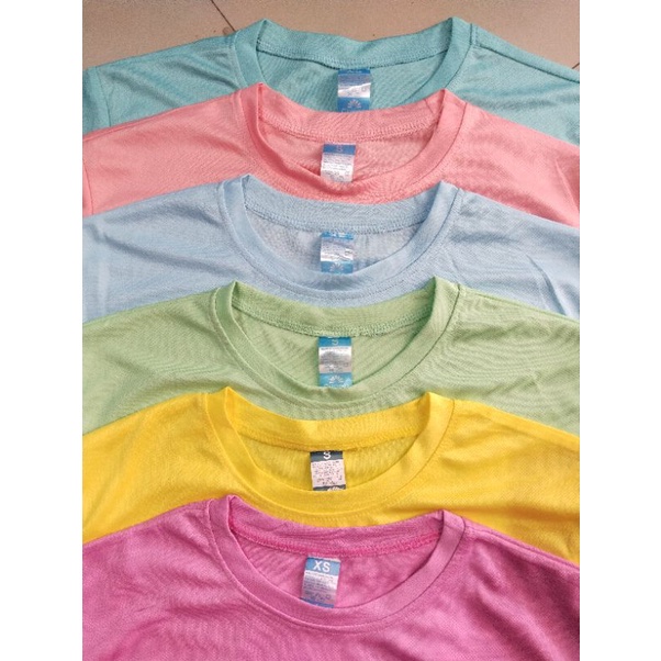 PASTEL Colors Drifit T/S sports material, wicking and atlhetic cloth ...