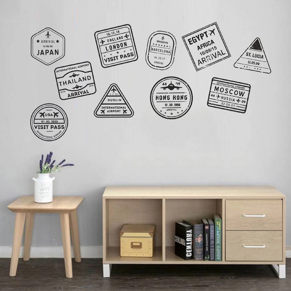 Personalized Passport 10pcs/ Set Stamps Wall Stickers Travel ...