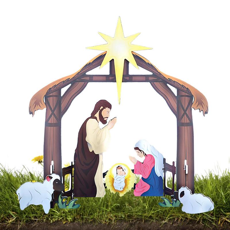 AFWS Outdoor Nativity Scene Christmas Holy Family Nativity Scene Large