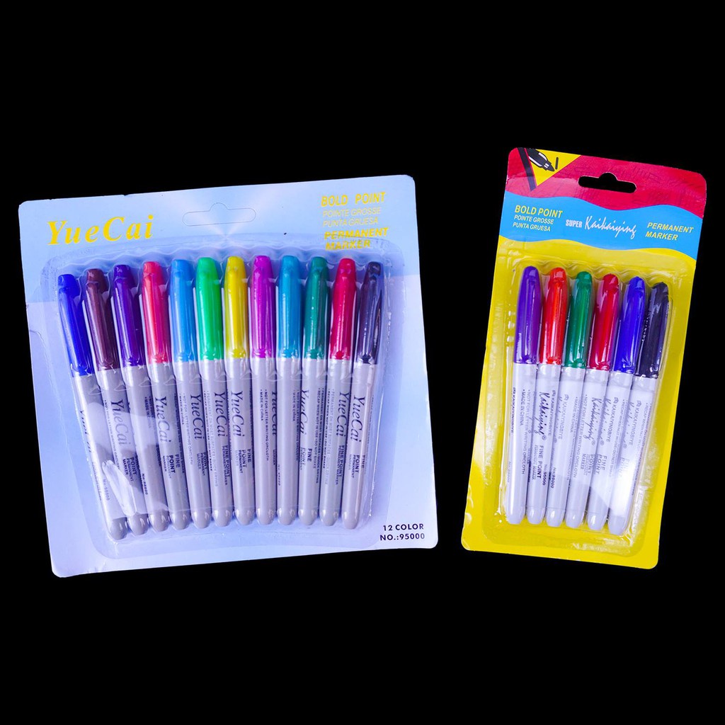 SKT Colored Marker 6/12pcs Multi Color Bold Point Permanent Marker Colored Pentel Pen Markers