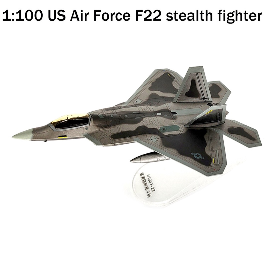 88Dt 1:100 US Air Force F22 stealth fighter Alloy aircraft model Static ...