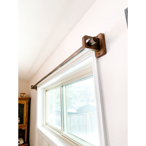wooden curtain rod set/rustic rods/wood window treatment/window curtain ...